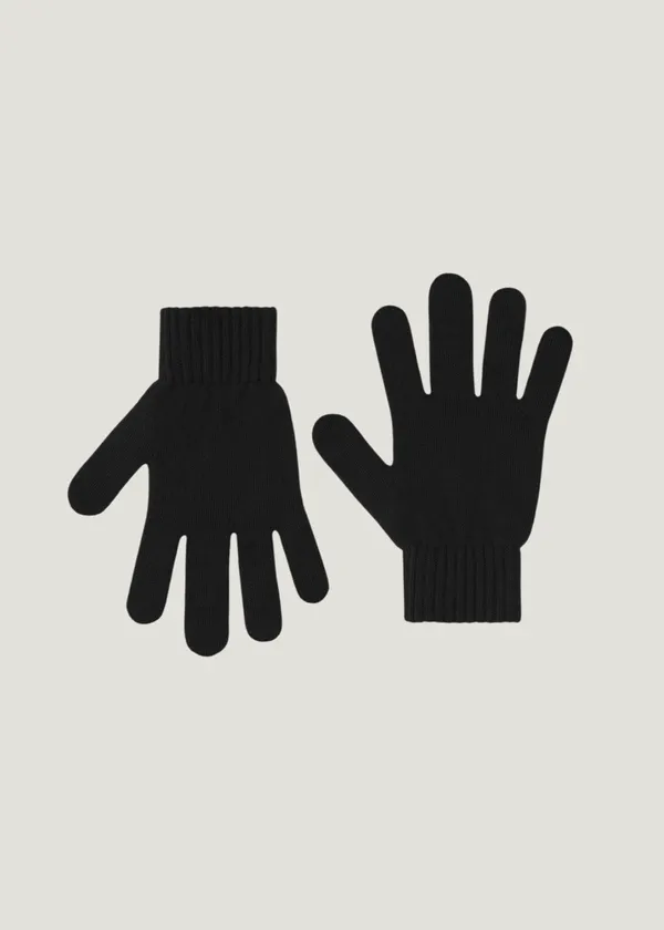 Gants en laine merinos recyclées | noir "wool gloves - deep black", Colorful Standard