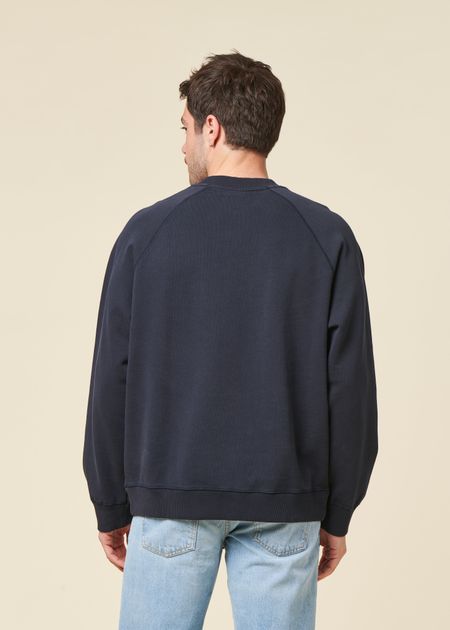 Sweatshirt aus Bio-Baumwolle | Blau "sol type navy pepe sweatshirt - blue", Thinking Mu, Foto 2