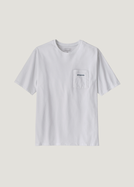T-shirt en matières recyclées | blanc "M's boardshort logo pocket responsibilitee - fbwi" - Patagonia