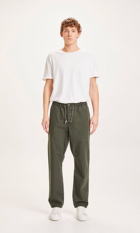 Pantalon ample vert forêt en coton bio - fig