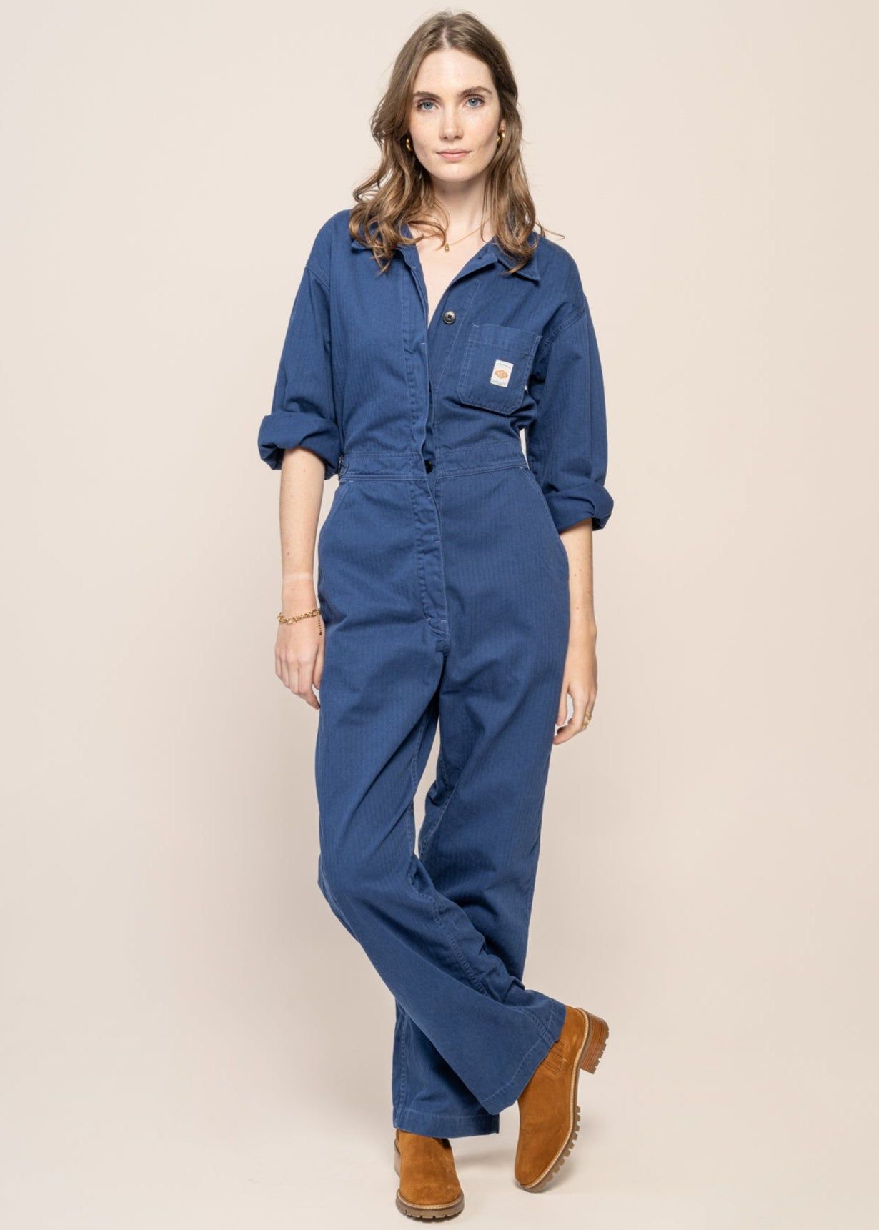 Worker-Overall aus Bio-Baumwolle | Blau "ella herringbone boilersuit blue", Nudie Jeans, Foto 1
