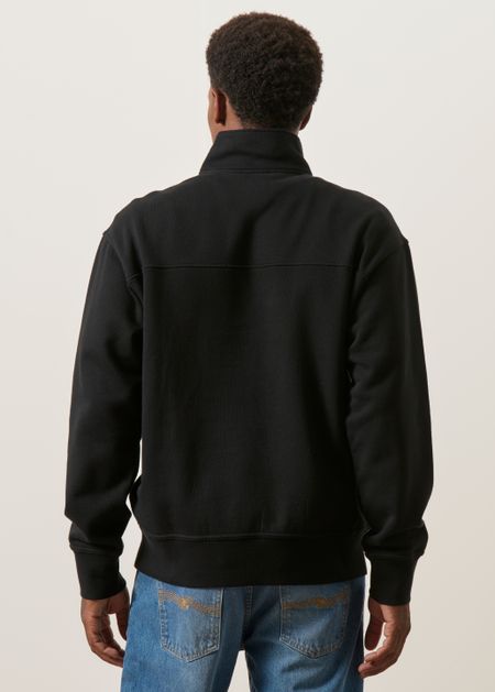 Troyer-Sweatshirt mit Reißverschlusskragen aus Bio-Baumwolle | schwarz, WeDressFair, Foto 3