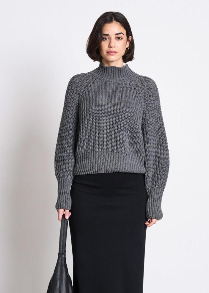 Pull maille oversize en coton bio | gris 