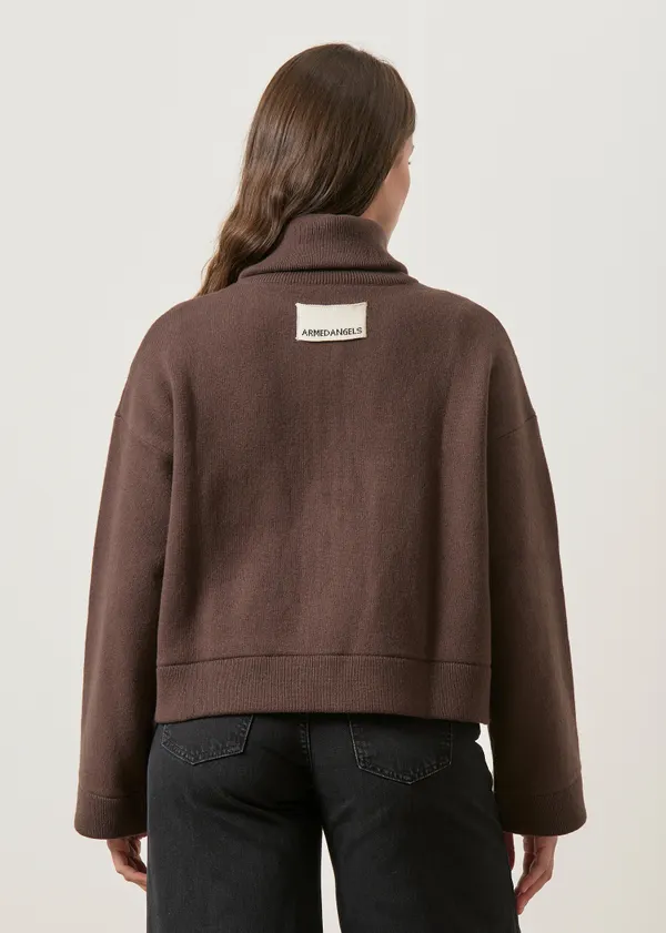 Veste en matières biologiques et recyclées | marron "cotton-wool knit jacket - claystone", Armedangels