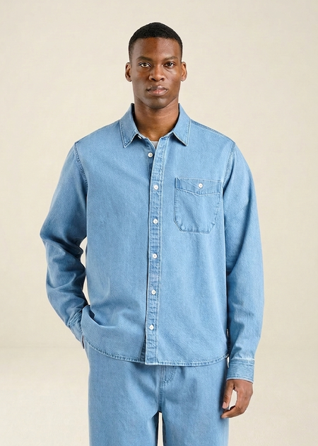 Chemise denim en coton bio | bleu clair "lunnevik denim light blue", Dedicated, photo 5