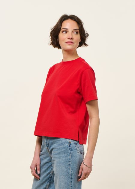 T-shirt boxy en coton bio | rouge, WeDressFair, photo 5