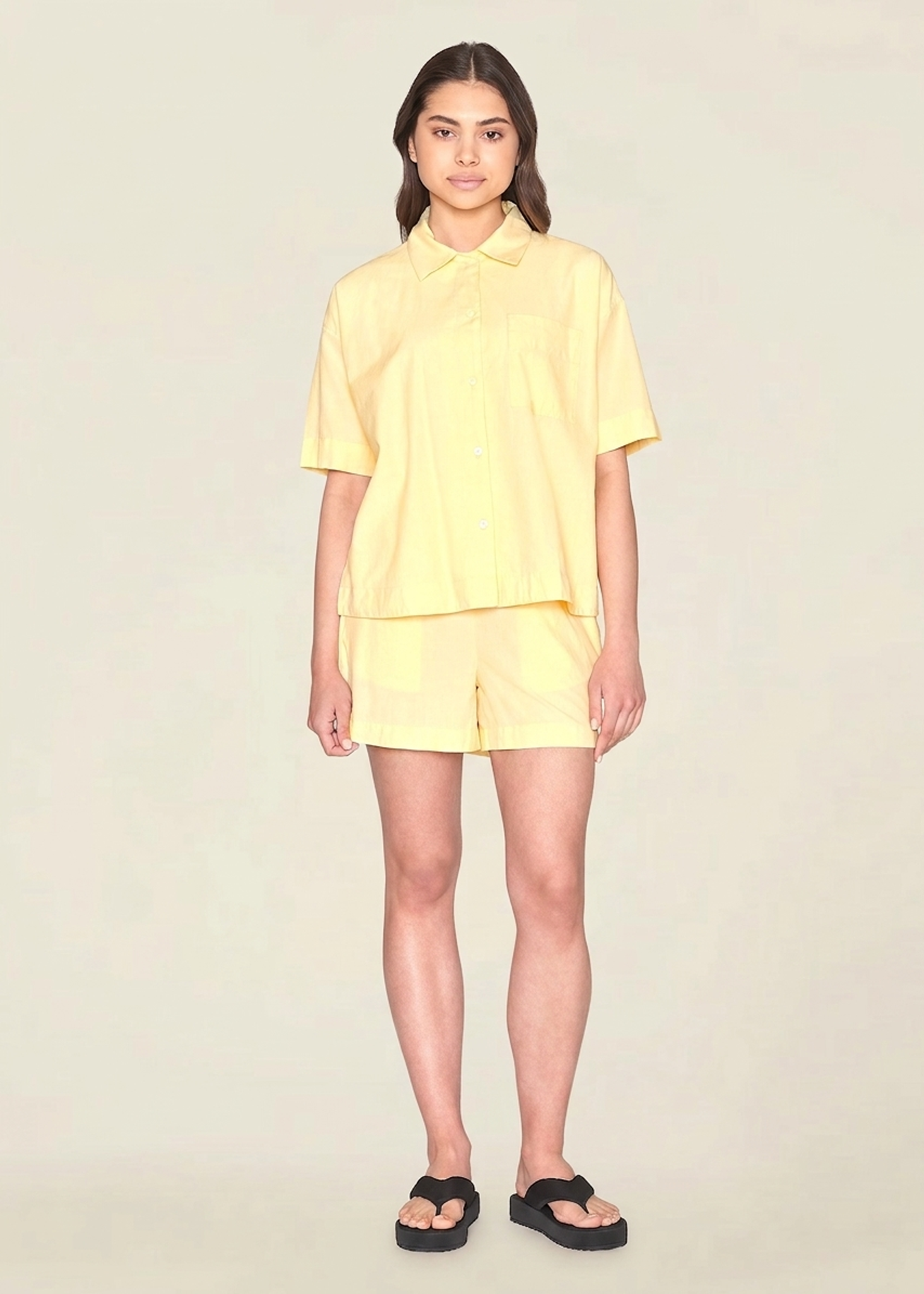 Weite Shorts aus Bio-Baumwolle | Gelb "posey wide waist shorts impala", Knowledge Cotton Apparel, Foto 5