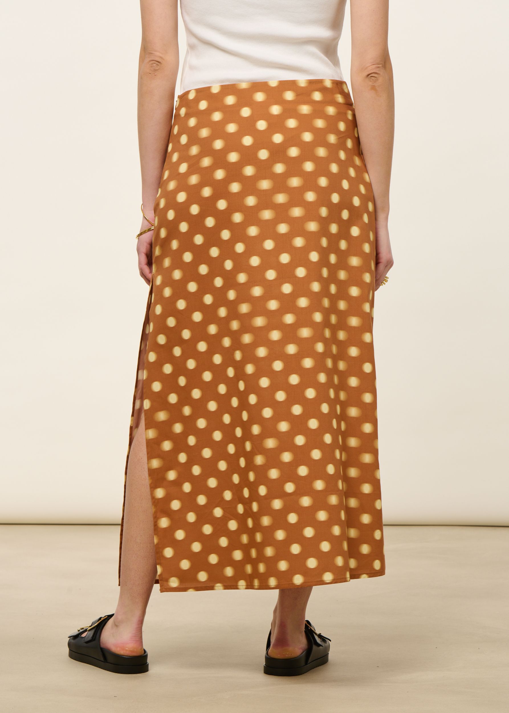 Langer Rock aus Bio-Baumwolle und Lyocell | Braun "puntets brown kora skirt", Thinking Mu, Foto 4