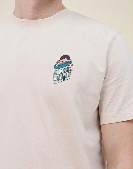 T-shirt en coton bio | crème "building" - Olow