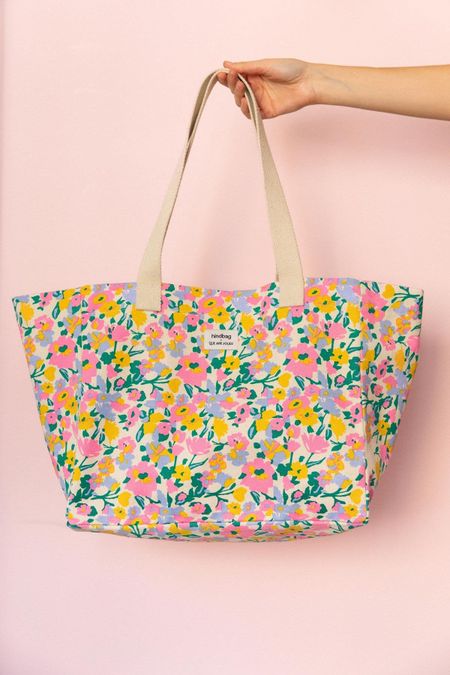 Sac cabas en coton bio | multicolor "Claude pastel bloom - liberty", Hindbag, photo 3