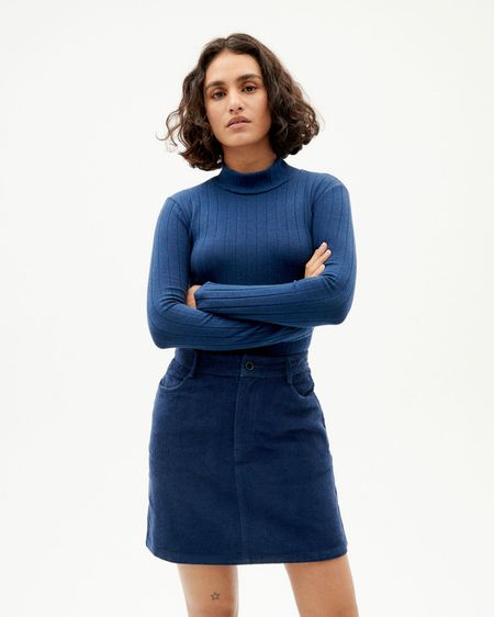 Sous-pull col montant en refibra et coton bio | marine "navy trash ellen"