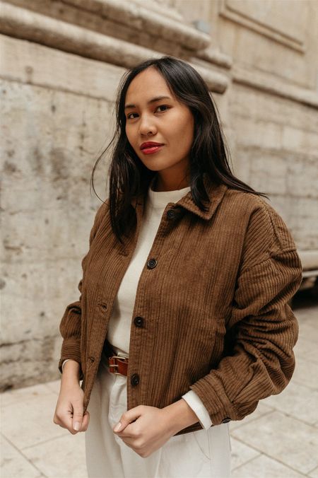 Veste camel velours en coton bio - corduroy jacket toffe