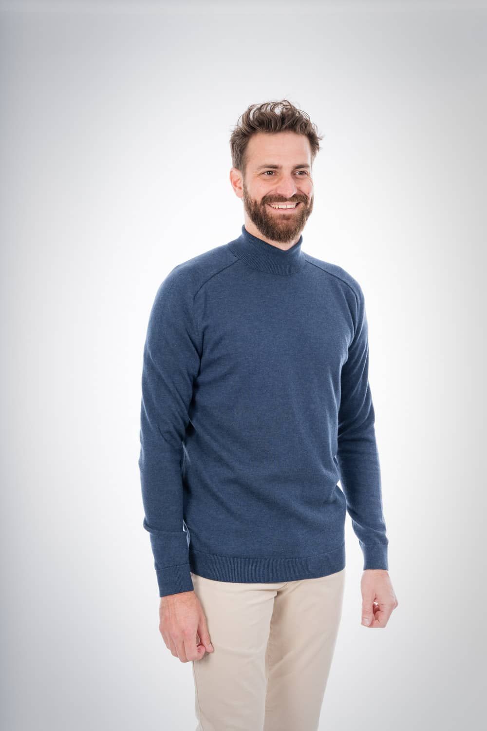 Pull col montant bleu nuit - field, Knowledge Cotton Apparel, photo 1