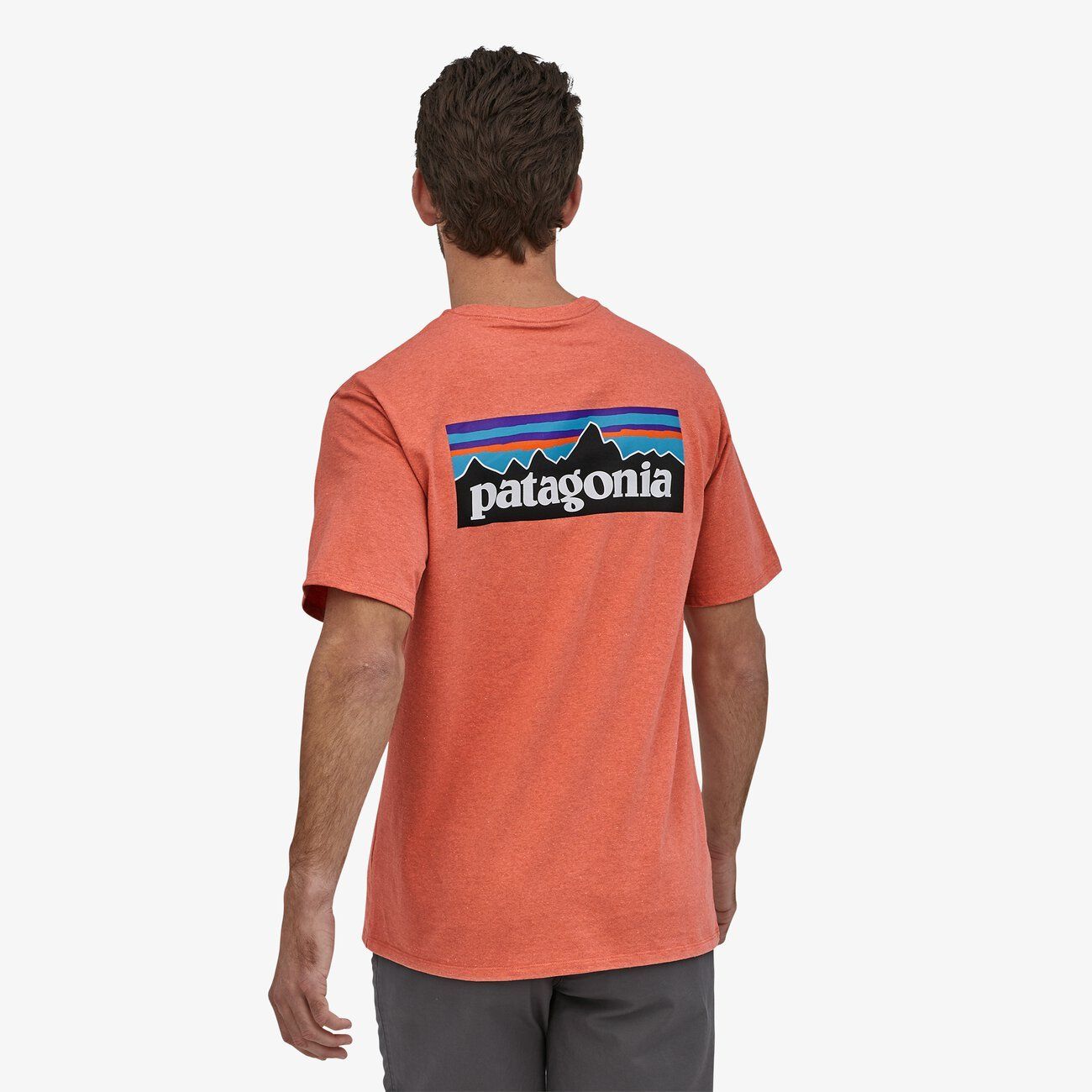 T-shirt imprimé corail en coton bio - p6 logo responsibili-tee, Patagonia, photo 2