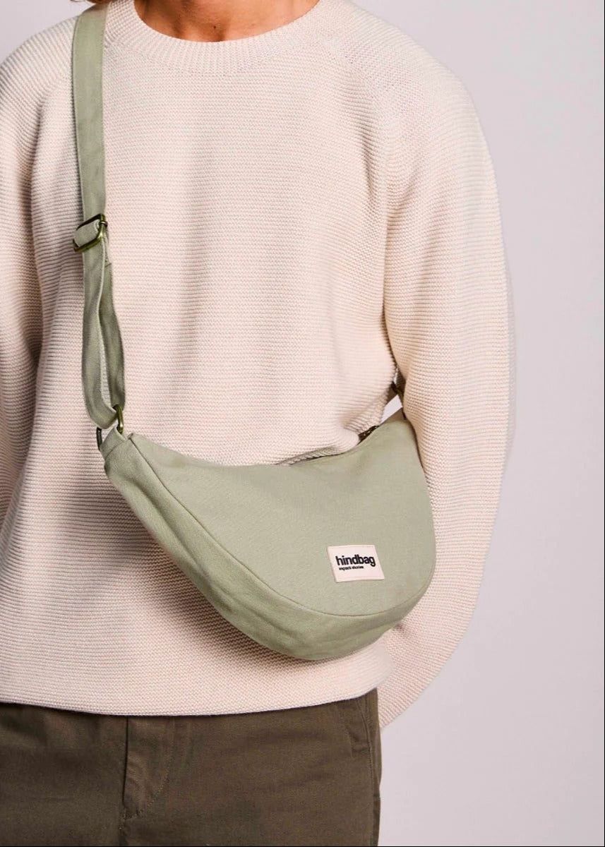 Sac bandoulière en coton bio  | vert "andrea vert argile", Hindbag, photo 2