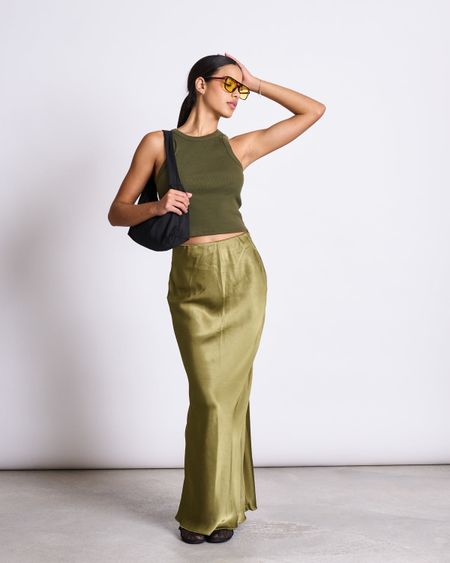Jupe en viscose écologique | vert "serin - woody olive", Jan'n June, photo 4