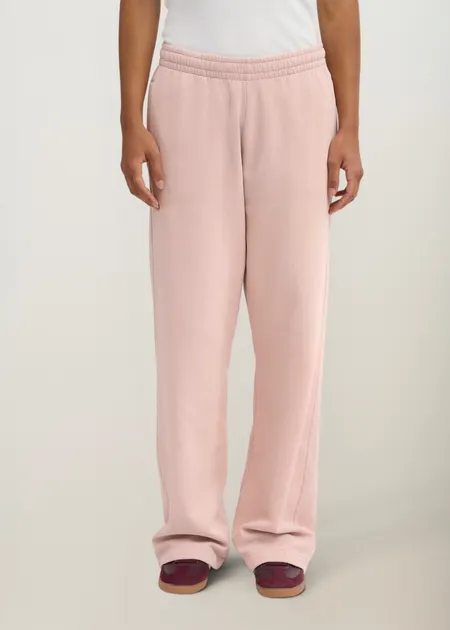 Jogging ample en coton bio | rose "organic straight leg sweatpants - faded pink", Colorful Standard