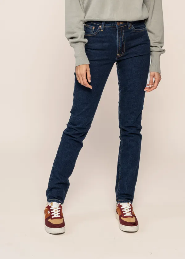 Jean slim en coton bio | bleu "mellow mae indigo rain", Nudie Jeans
