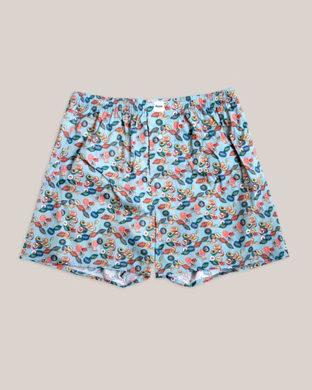 Caleçon bleu en viscose ecovero - stickers pool blue