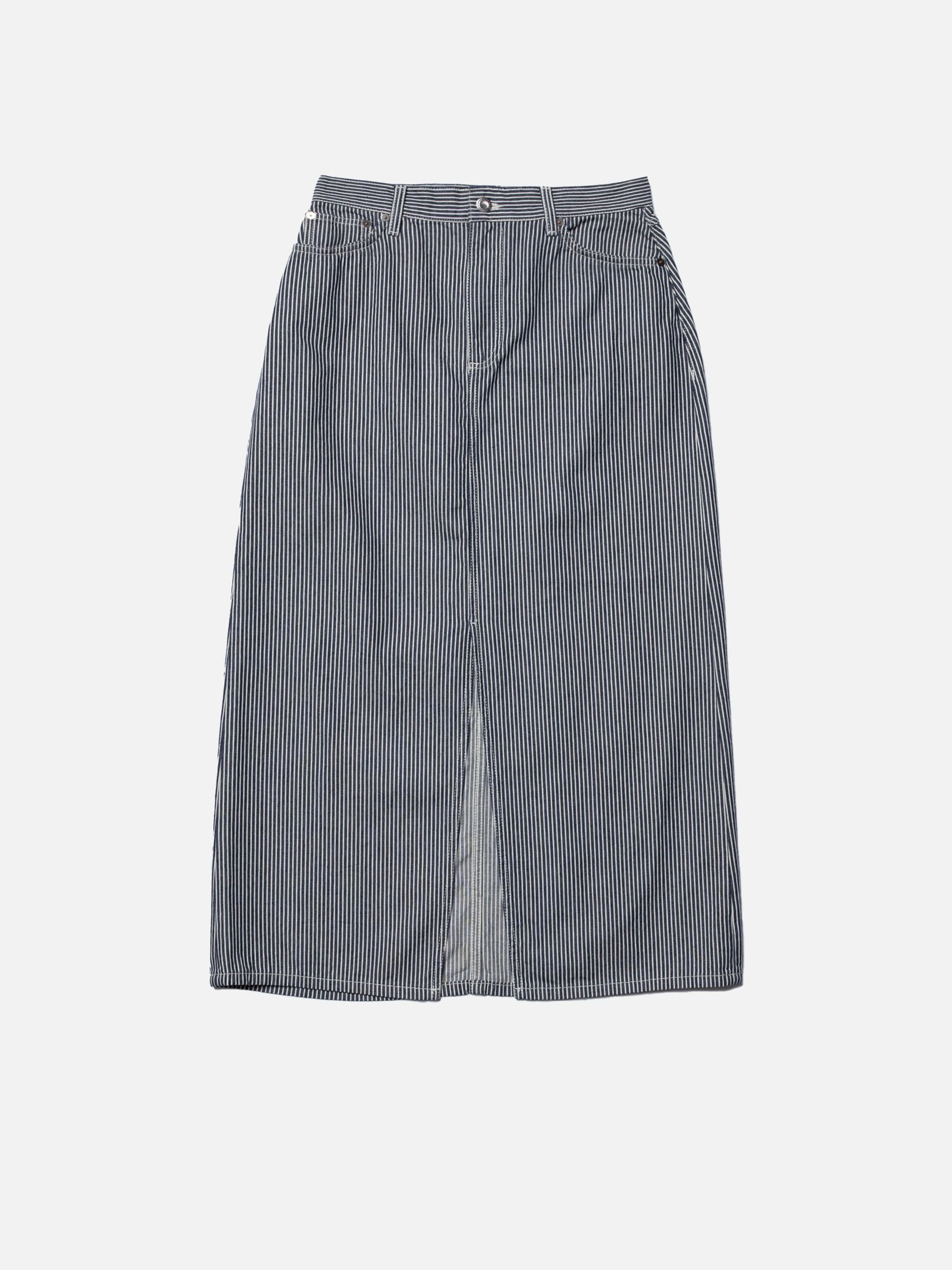 Jeansrock aus Bio-Baumwolle | Gestreift "anna hickory striped skirt blue/offwhite", Nudie Jeans, Foto 5