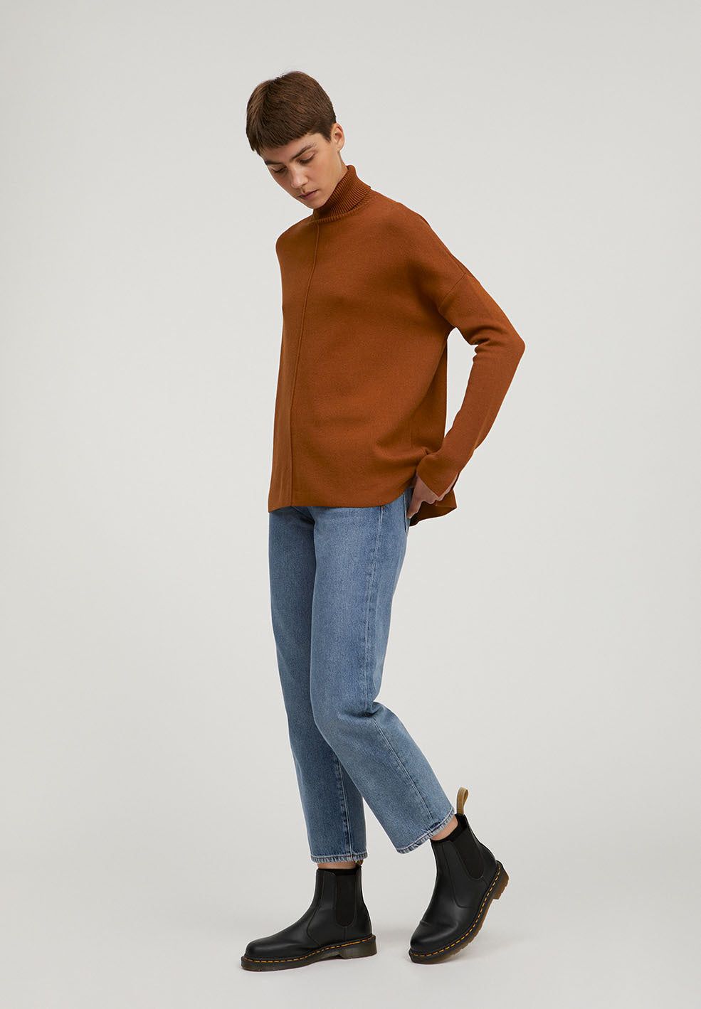 Pull ample à col roulé terracotta en coton bio - ayakaa, Armedangels, photo 2