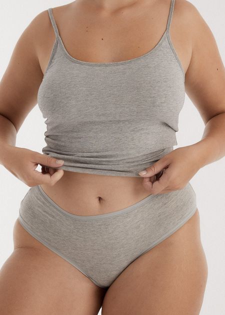 Culotte en coton bio | gris "core brief grey melange"