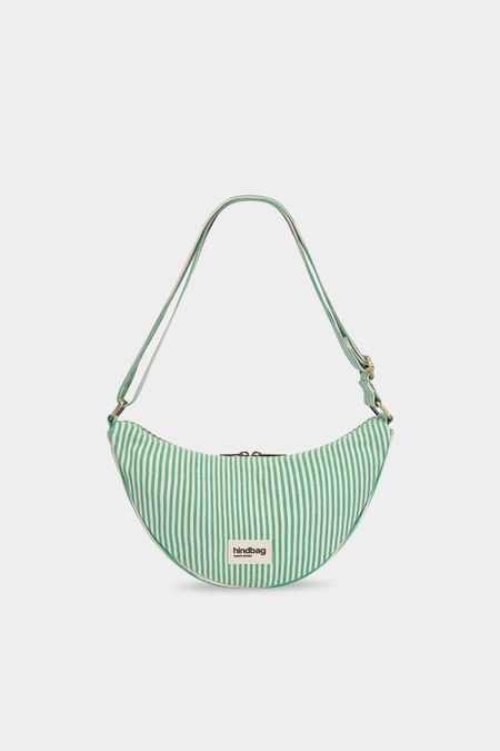 Sac bandoulière en coton bio | rayé vert "andrea rayure vert"