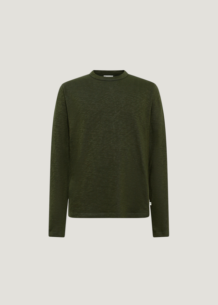Langarmshirt aus Bio-Baumwolle | Grün "slub long sleeve t-shirt", Knowledge Cotton Apparel