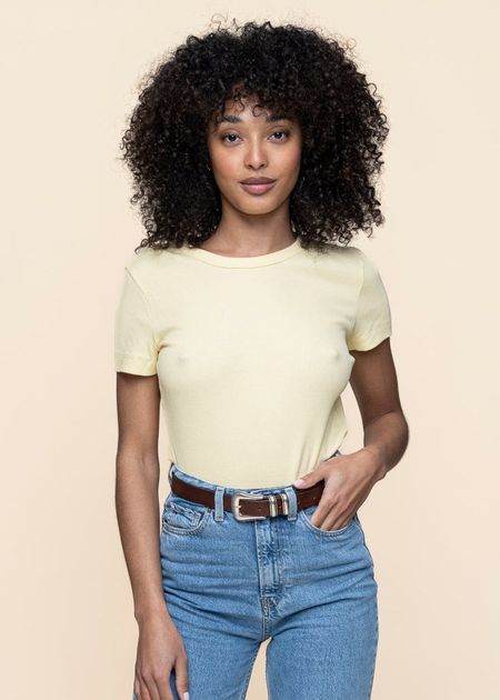 T-shirt en coton biologique | jaune "kardaa - early yellow"