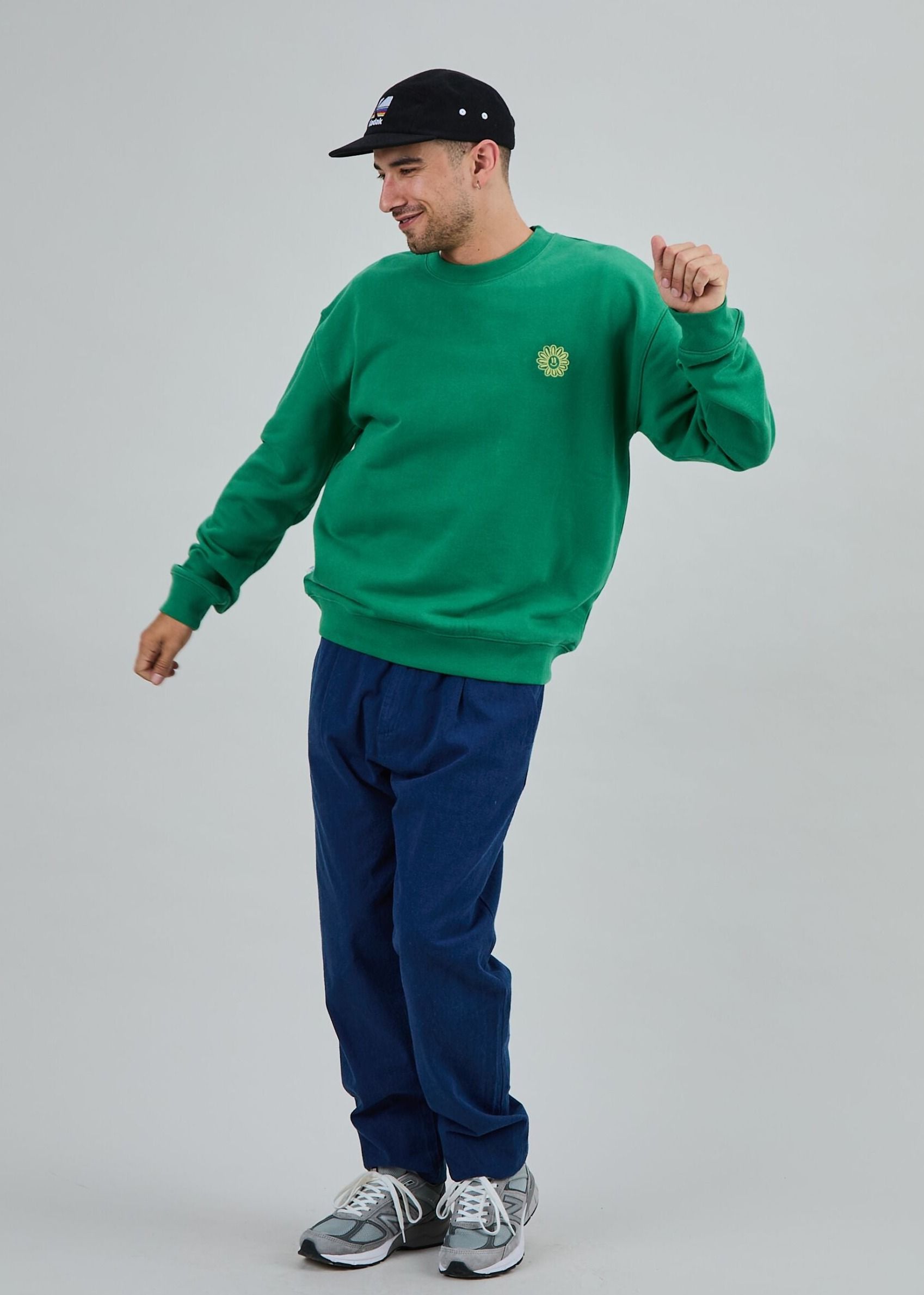 Oversize-Sweatshirt aus Bio-Baumwolle | Grün "Asis percales daisy sweatshirt green", Brava Fabrics, Foto 4
