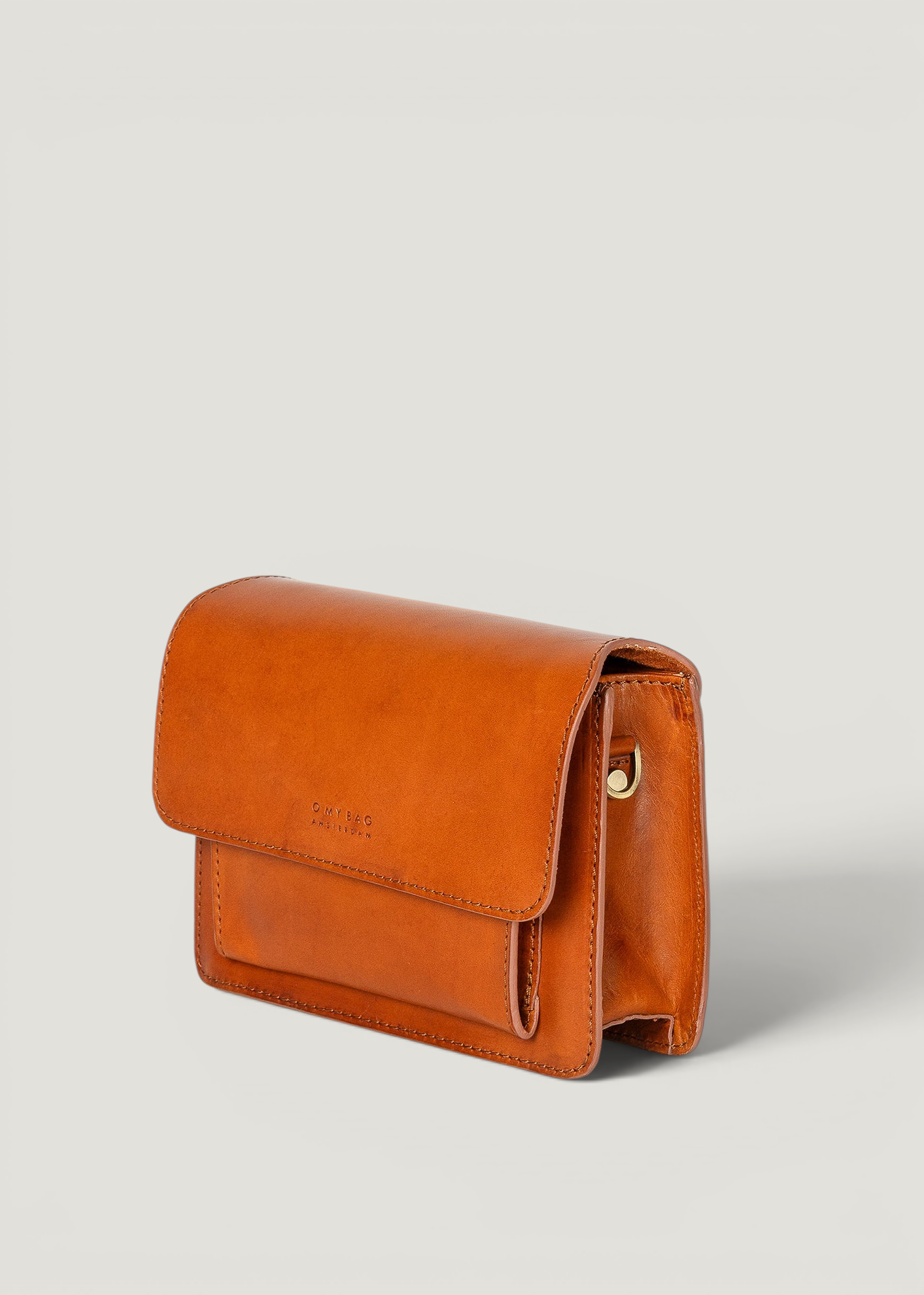 Sac bandoulière en cuir certifié | marron "harper mini cognac classic leather", O My Bag, photo 4