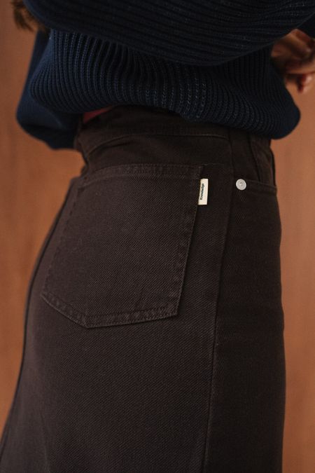 Jupe mi-longue twill en coton bio | marron "twill skirt - chocolate torte", Knowledge Cotton Apparel, photo 6