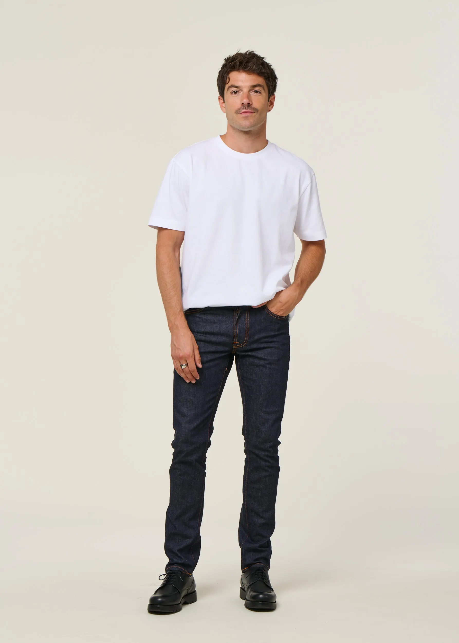 Jean slim en coton bio | brut "lean dean dry 16 dips", Nudie Jeans, photo 4
