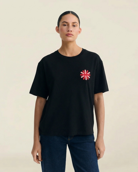 T-shirt en coton bio | noir "Sunny black lucia tee" - Thinking Mu