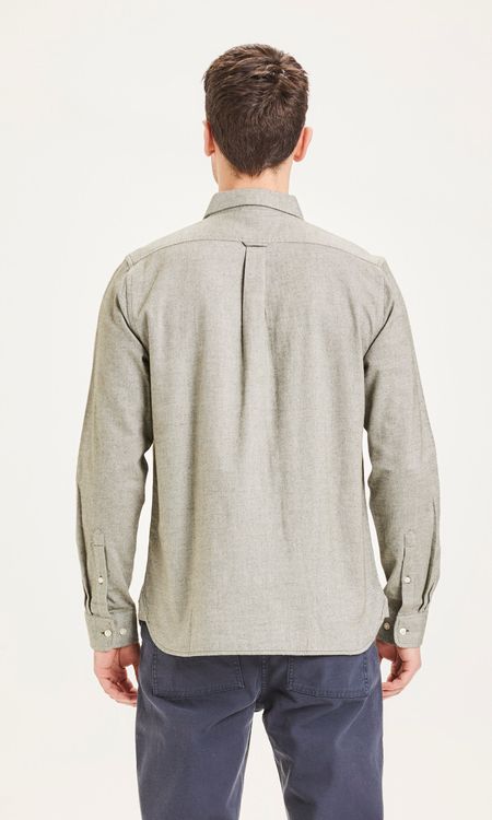 Chemise verte clair en flanelle de coton bio - larch forrest night, Knowledge Cotton Apparel, photo 3