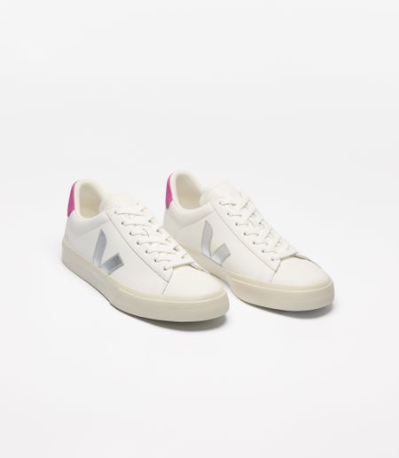 Baskets en cuir | multicolor "campo - white_silver_ultraviolet" - Veja