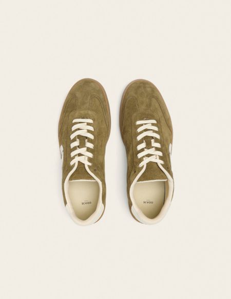 Baskets en cuir certifié | kaki écru "baskets basses pablo - kaki écru" - Odaje ex M.Moustache