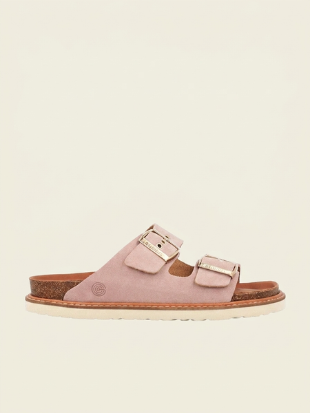 Sandales en cuir suède certifié | rose "hawaii velour rose" - Genuins