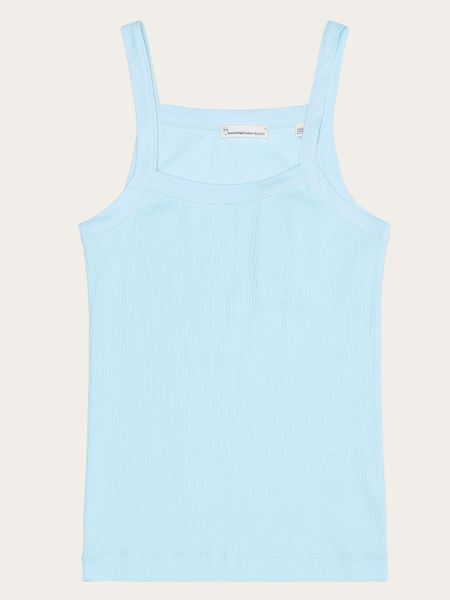 Débardeur en coton biologique | turquoise "rib strap top - aqua-esque"