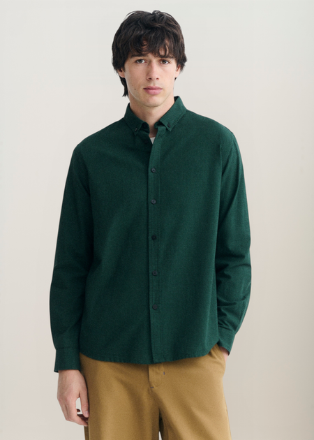 Hemd aus Bio-Baumwolle | grün "dark green microvichy ant shirt - green", Thinking Mu