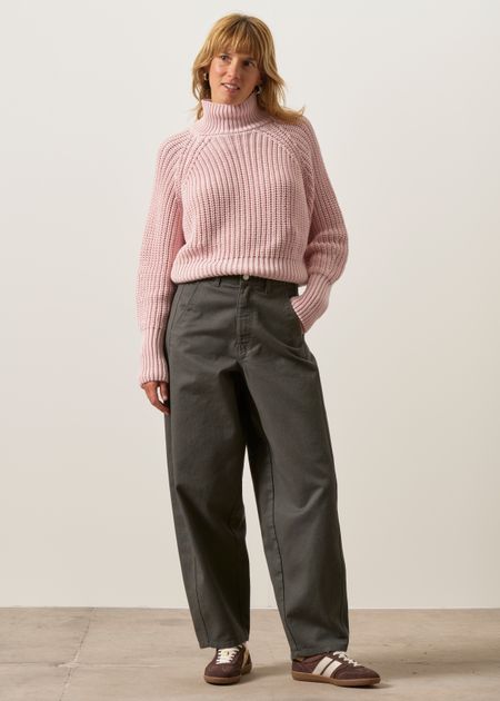 Pantalon ballon en coton bio | gris "Barrel-leg pant - washed grey", Rotholz, photo 3