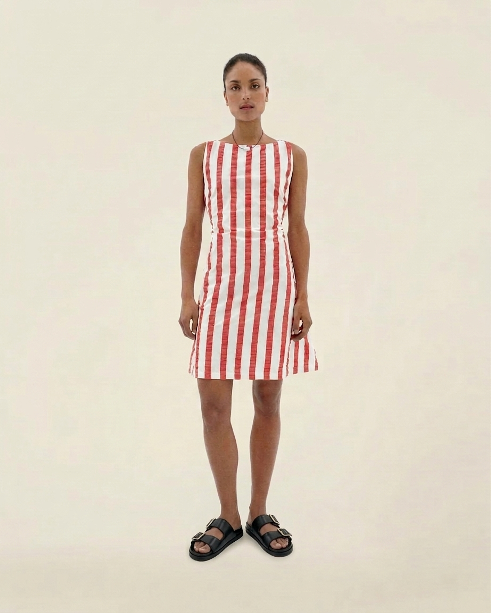 Kleid aus Bio-Baumwolle | Gestreift "red maxi stripes cecile dress", Thinking Mu, Foto 1
