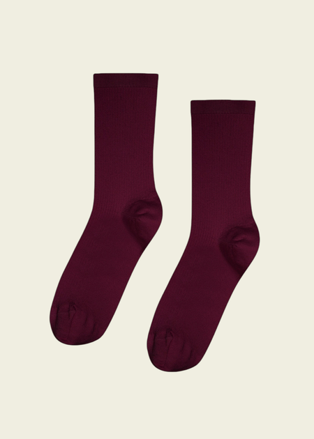 Chaussettes hautes  en coton bio | bordeaux "oxblood red"
