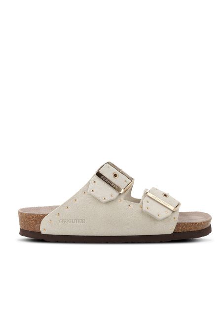Sandales off white en cuir certifié | blanc "honolulu lead velour off white" - Genuins