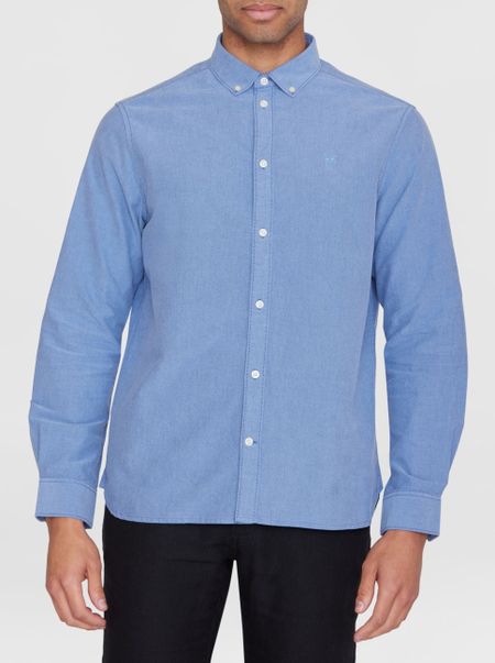 Chemise en coton bio | bleu denim "harald small owl oxford regular fit shirt dark denim"