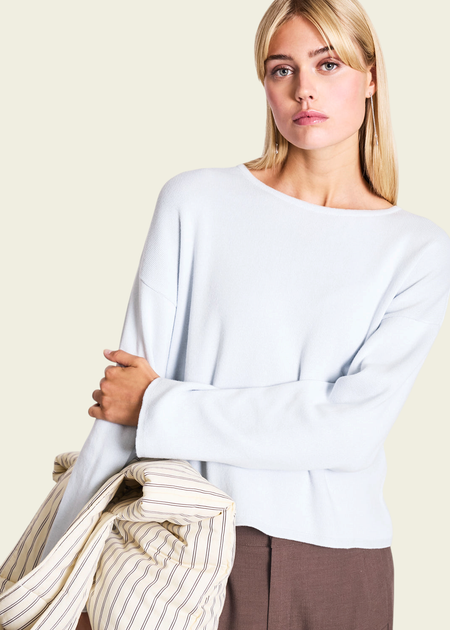 Pull en coton bio | bleu "williamsburg ice blue" - Jan'n June