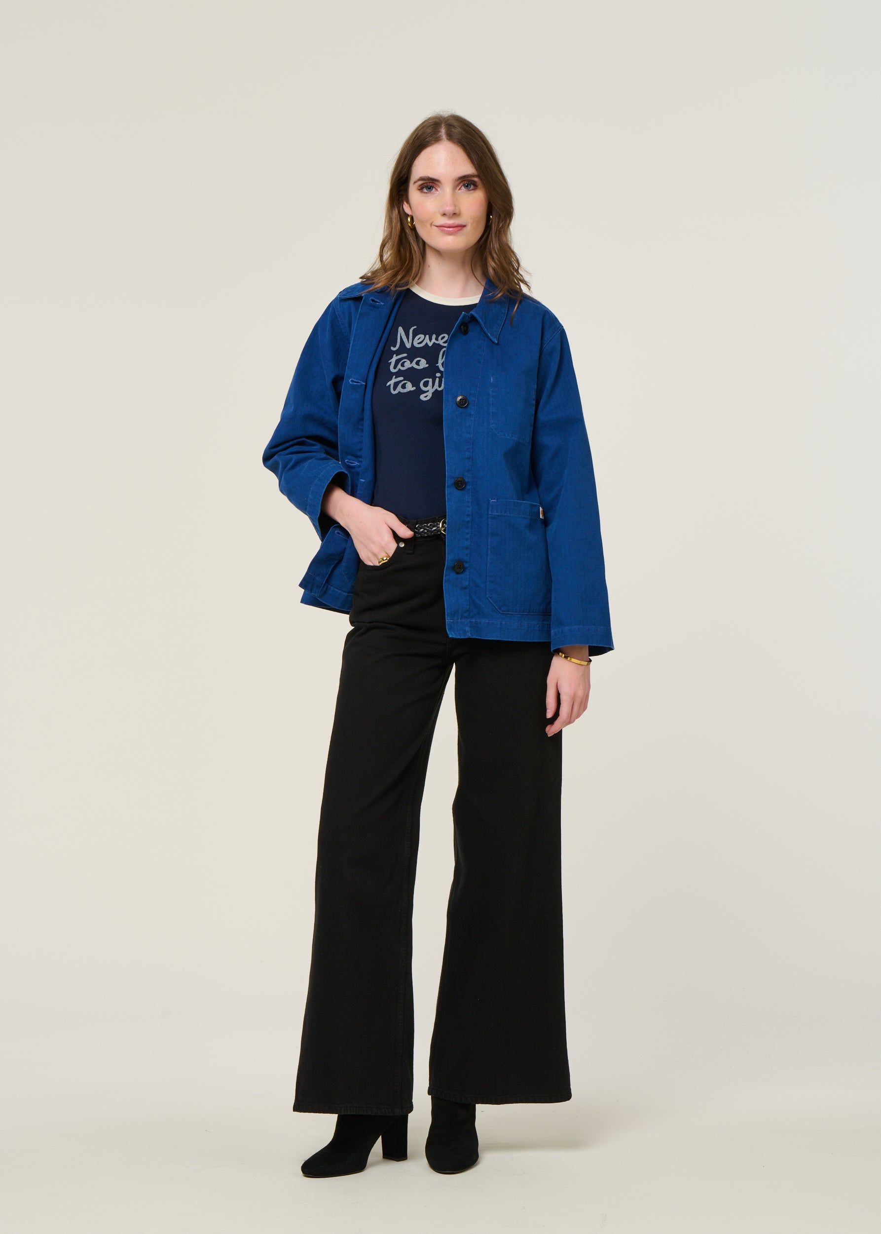 Jacke aus Bio-Baumwolle | Blau "lovis herringbone denim jacket blue", Nudie Jeans, Foto 5
