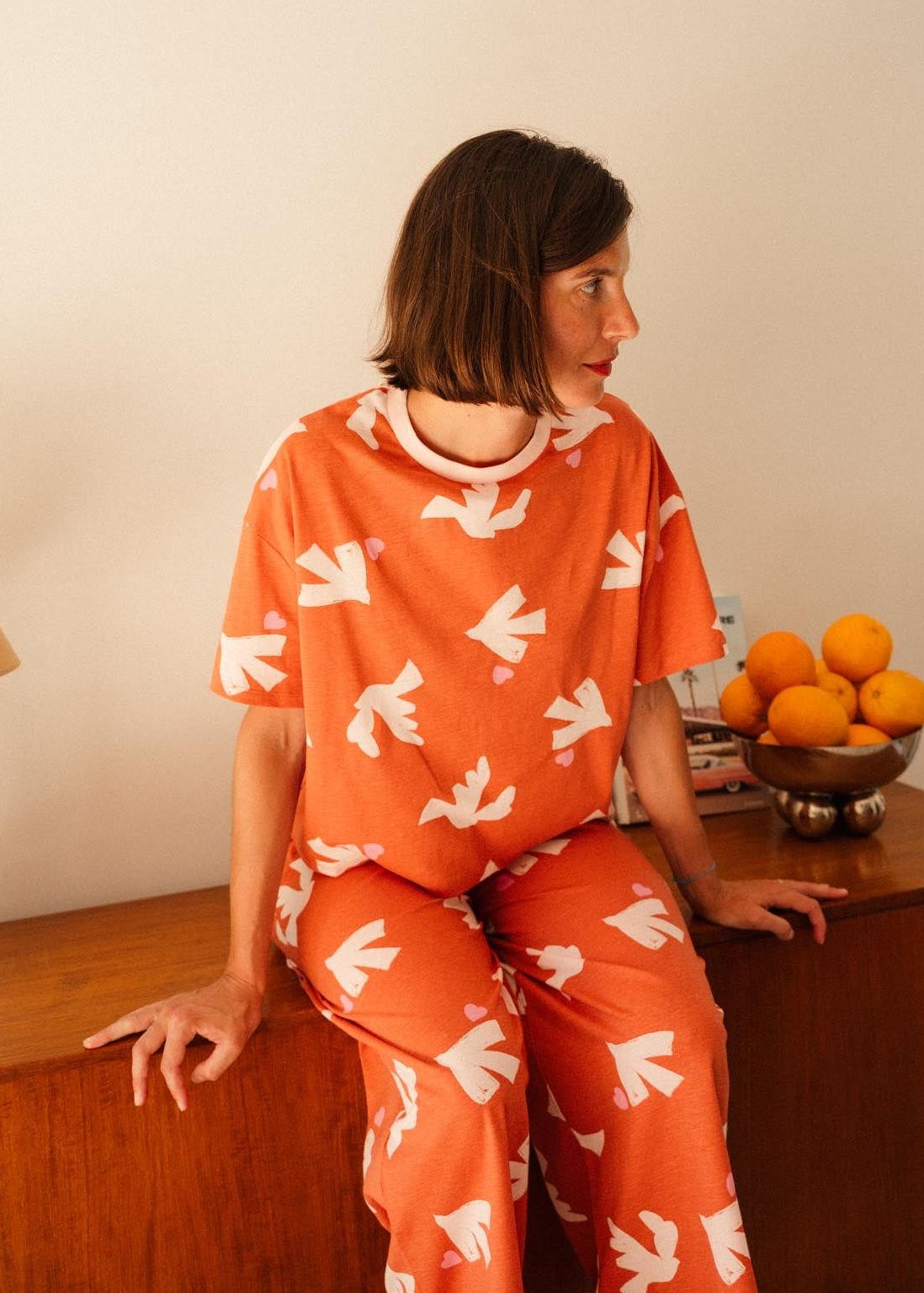 Pyjama long coton bio | love bird pink, We Are Jolies, photo 4
