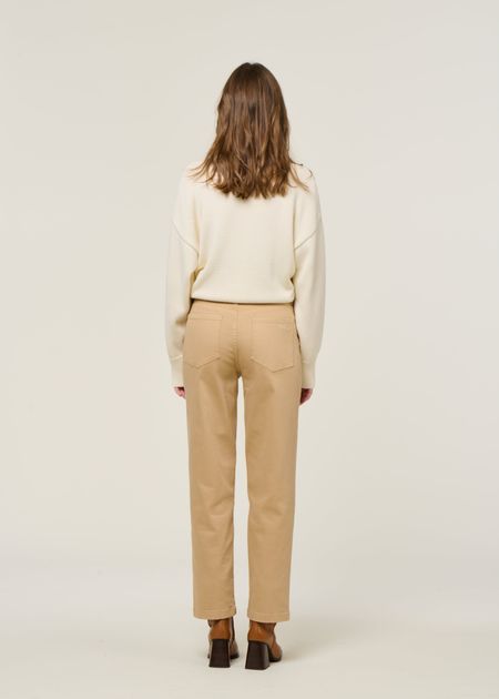 Hose mit geradem Schnitt aus Bio-Baumwolle | Beige "ibia", SKFK, Foto 6
