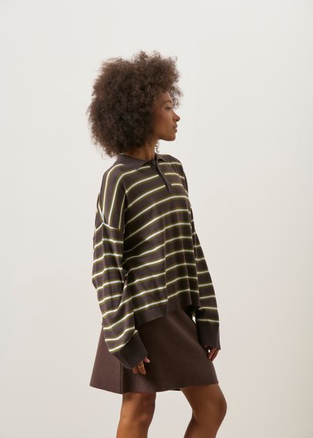 Pull polo en coton biologique | rayé "Etta - zartbitter striped", Jan'n June, photo 3